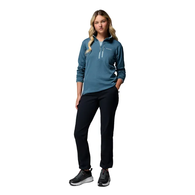【Columbia 哥倫比亞】女款-防曬UPF50防潑保暖軟殼長褲-Warm Softshell Pant-黑色(UAR44190BK/KF)