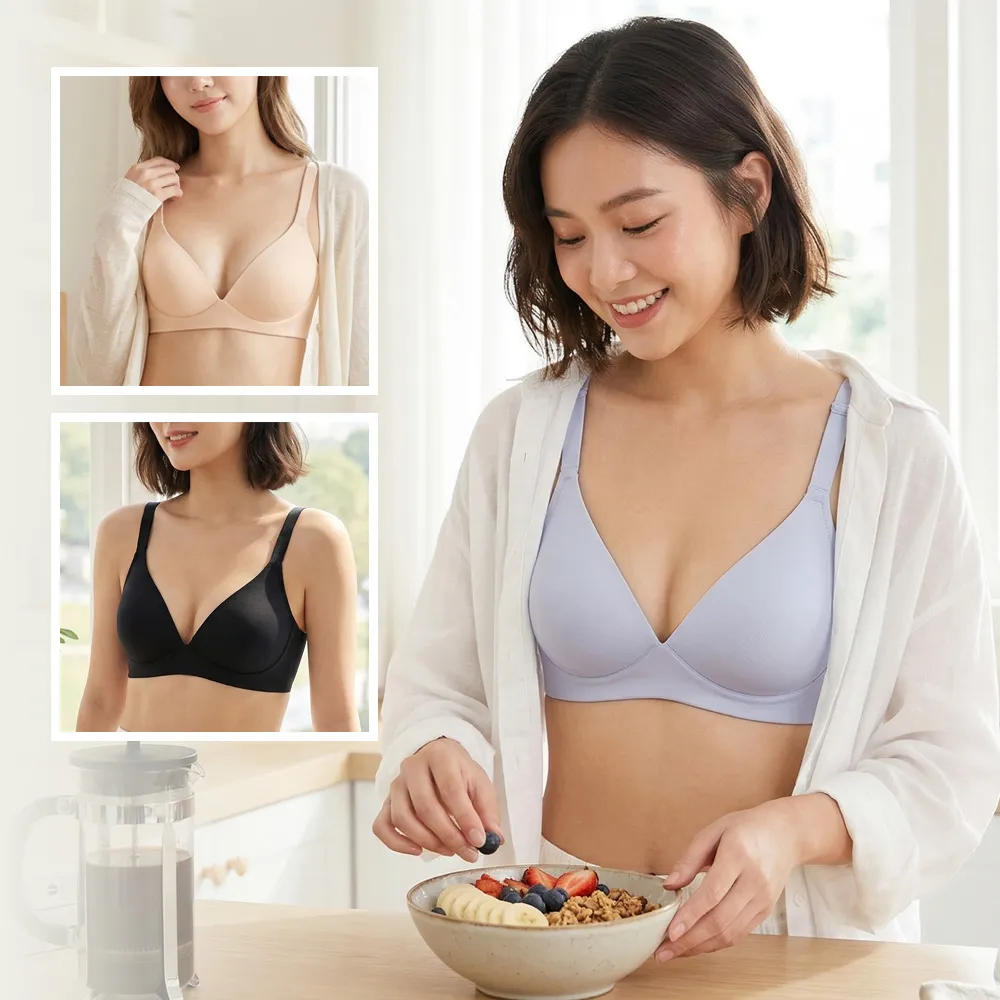 【Clany 可蘭霓】3件組 速乾吸濕排汗無鋼圈無痕無感透氣內衣 S-2XL 加大尺碼(台灣製.顏色隨機出貨)