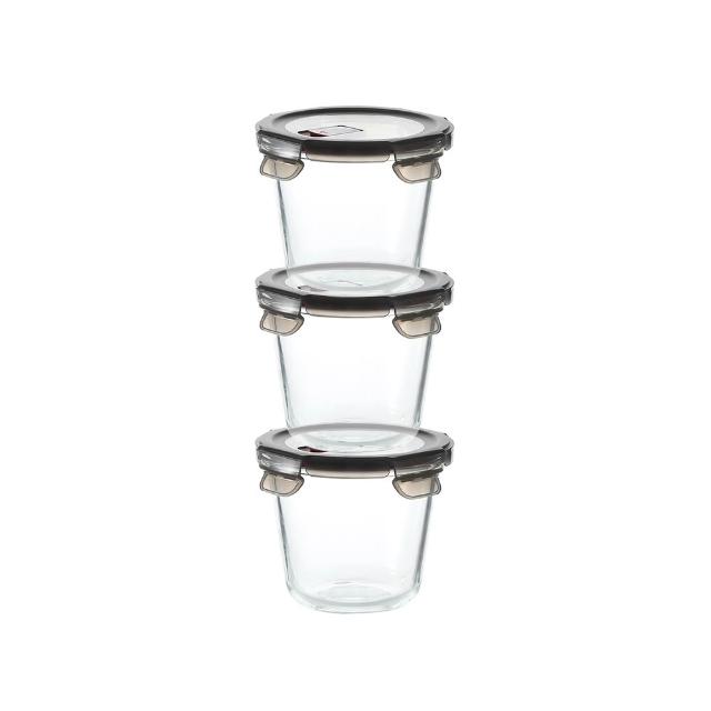 【SHIMOYAMA 霜山】雙重密封耐熱玻璃保鮮碗-附蓋-700ml-3入(密封保鮮罐/保鮮碗/燕麥杯)-多色可選
