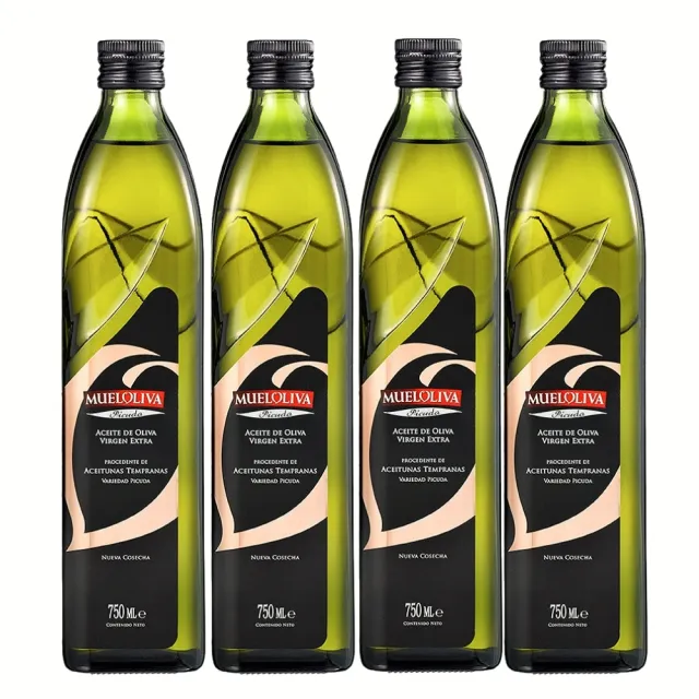 【慕雅利華】琵卡答特級初榨冷壓橄欖油750ml X 4瓶(可生飲/出廠酸價0.17%)