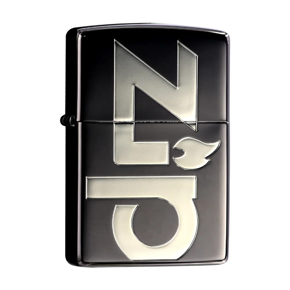 【Zippo】經典標誌-黑冰銀防風打火機(美國防風打火機)