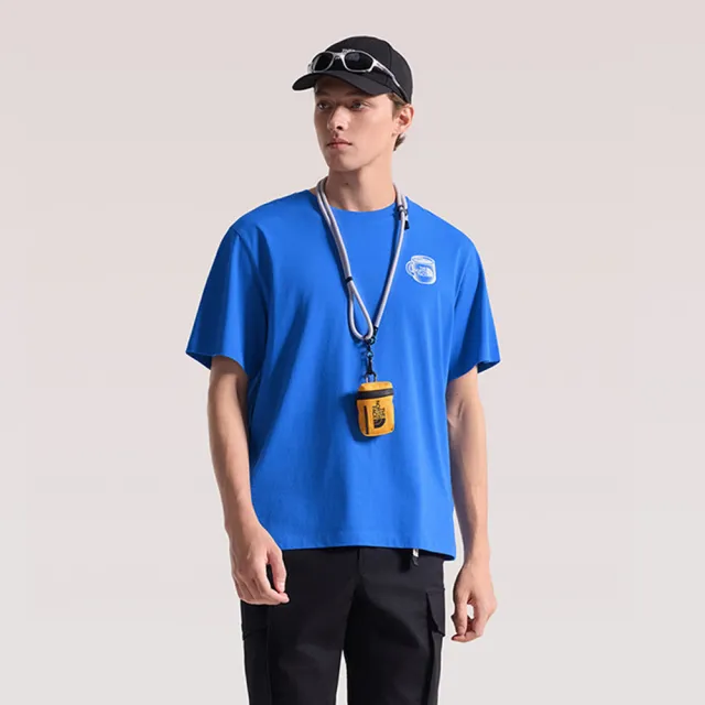 【The North Face】北面男款藍色背面大圖案印花短袖T恤｜8JKTNLQ