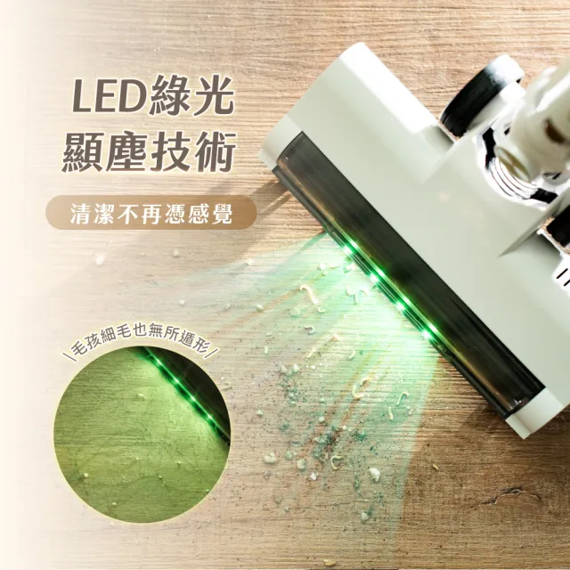 【SANSUI 山水】小白淨|自動集塵無線吸塵器(SVC-P880)綠光顯塵/集塵式/除螨/寵物家庭/強吸力/99購物節
