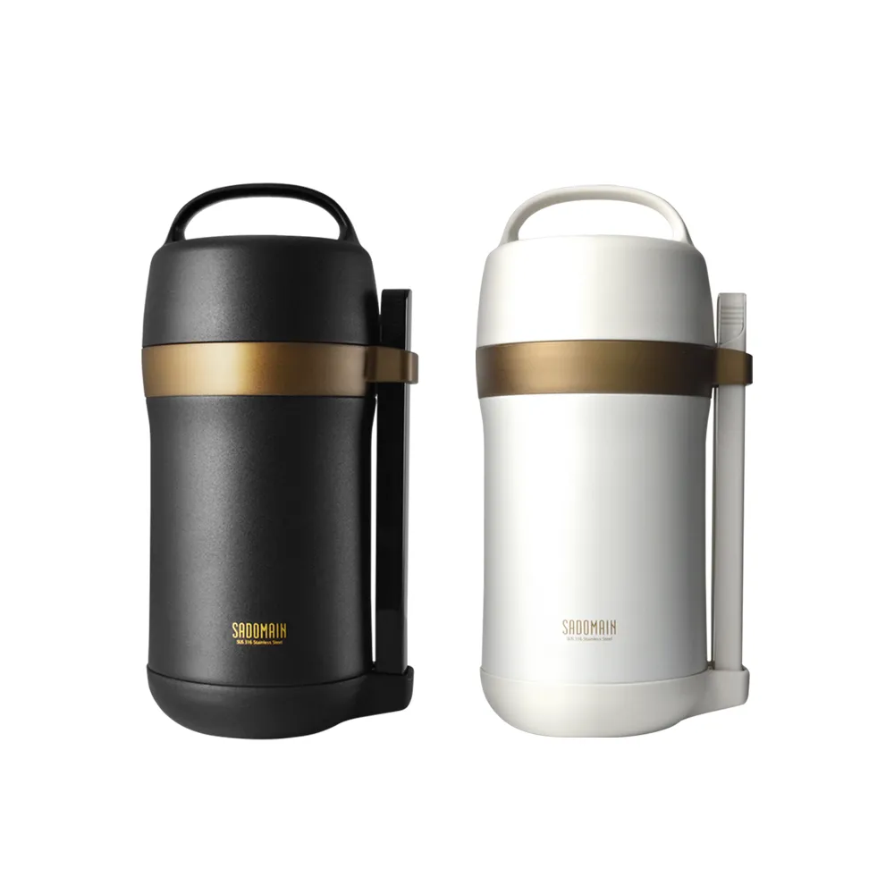 【SADOMAIN 仙德曼】316不鏽鋼三層真空斷熱保溫提鍋1.5L(保溫提鍋/含餐具/316不鏽鋼/附304環保筷)