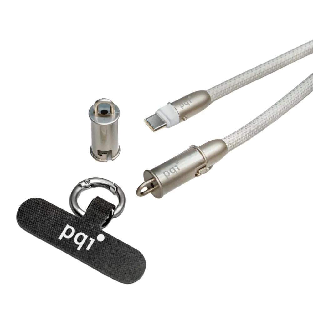 【PQI 勁永】qCable C120手機腕繩充電線30cm(掛繩+墊片∣Apple/Android適用)