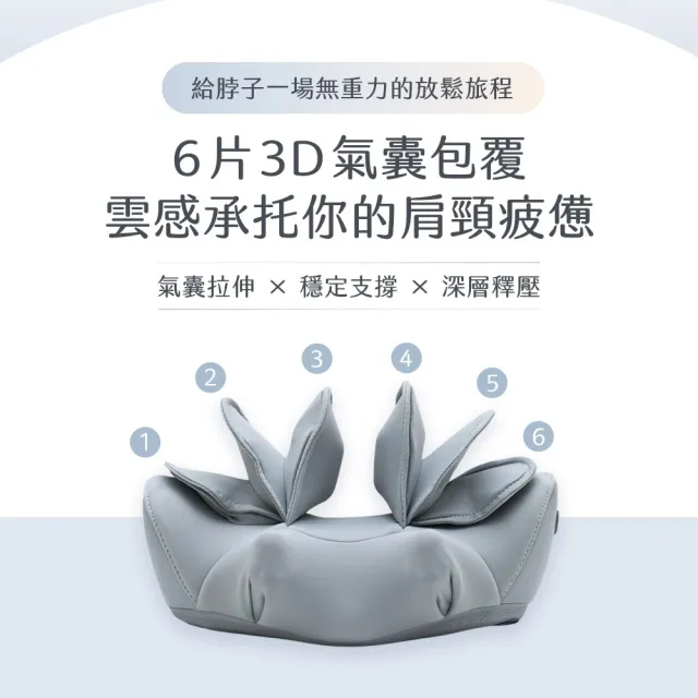 【3ZeBra 三隻斑馬】朵朵枕｜氣壓熱敷頸部按摩器(肩頸按摩 肩頸熱敷 氣壓拉伸 雙11 1111)