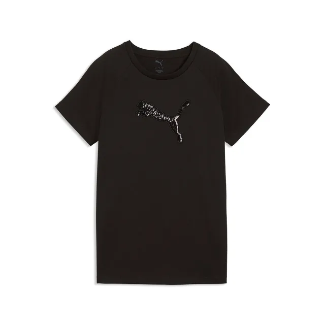 【PUMA】短袖上衣 女 亞規 Sequins 黑 69618701
