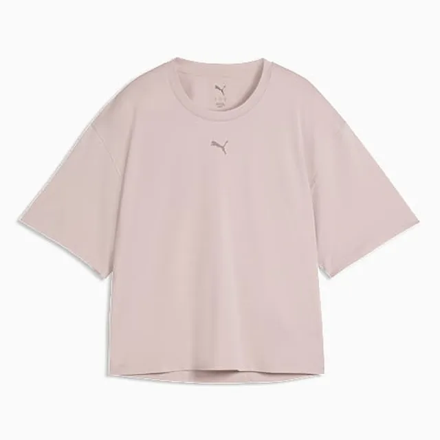 【PUMA】短袖上衣 女 寬鬆 短版 歐規 Cloudspun 粉 52745749