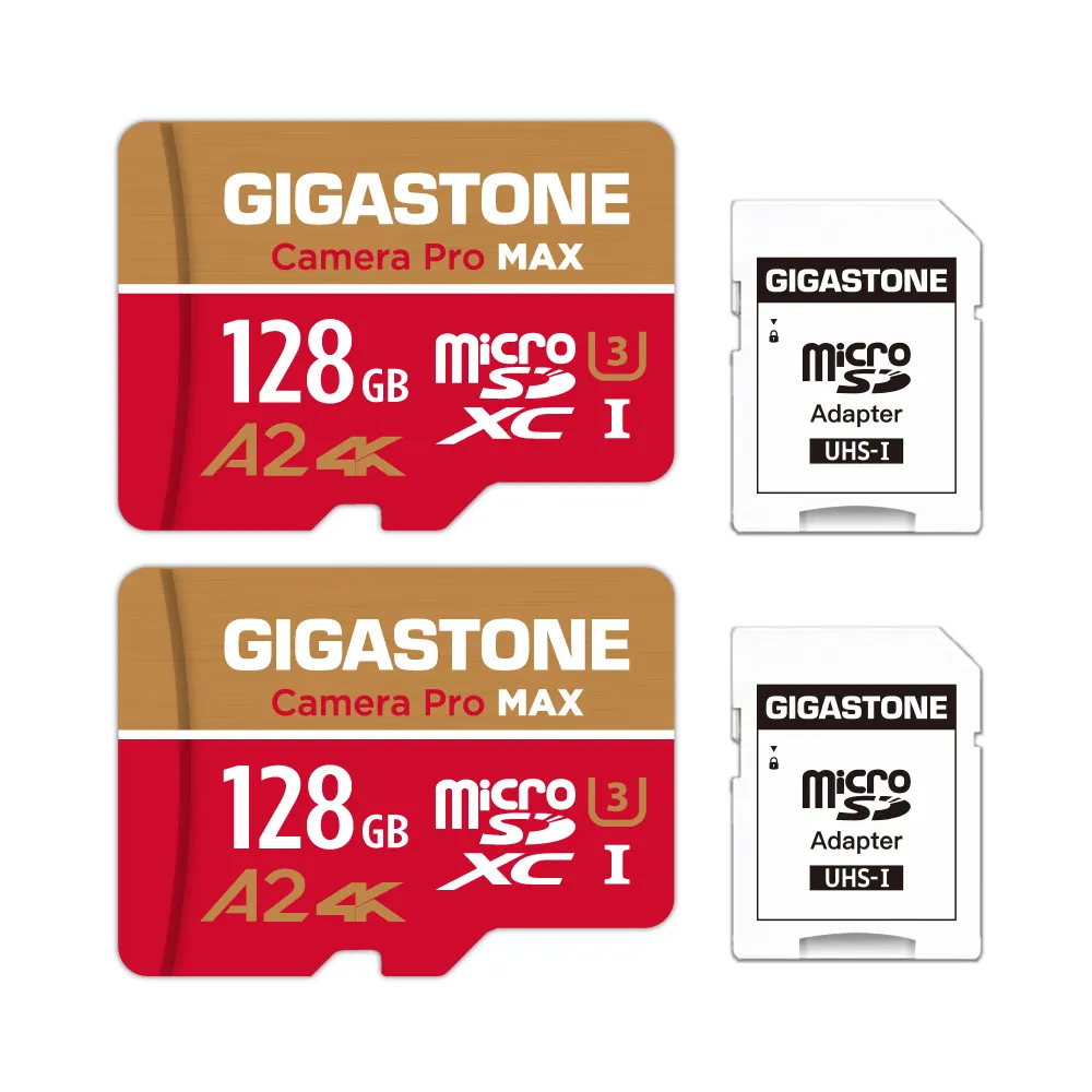 【Gigastone 立達國際】Camera Pro MAX microSDXC UHS-Ⅰ U3 A2 4K 128GB錄影監控記憶卡-2入組(網路攝影機)