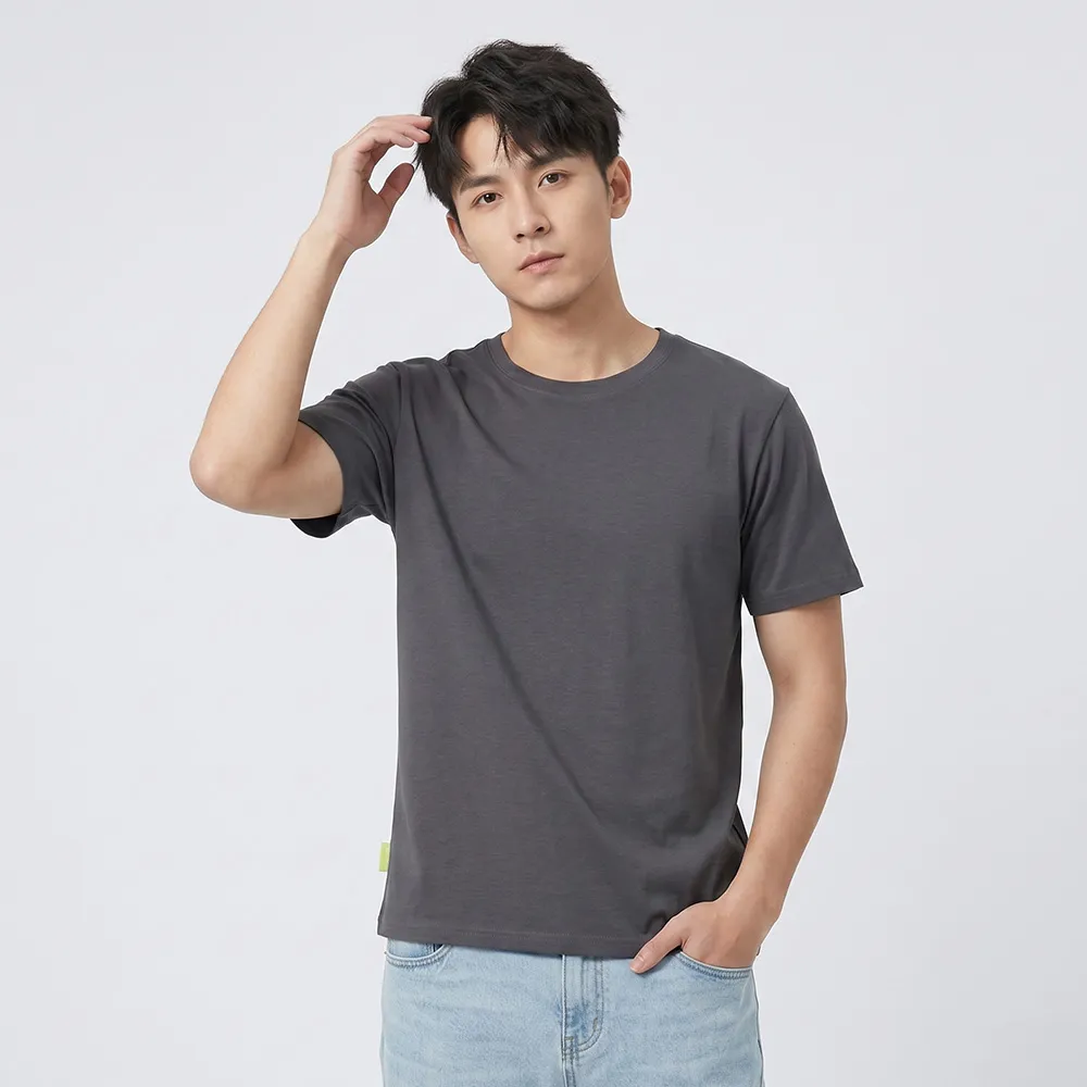 【ADISI】中性SORONA混紡絲滑涼感循環圓T AL2611118 烟灰色 M-5XL｜UPF50+ 抗UV 吸濕排汗 抗菌 彈性 排汗衣