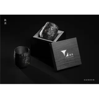 【Titanium 鈦造】TiO 獨夜・BLACK & GOLD 限定 曜晶杯・晶鈦黑限定 雙層結構 275ml(鈦保溫杯 保溫杯)