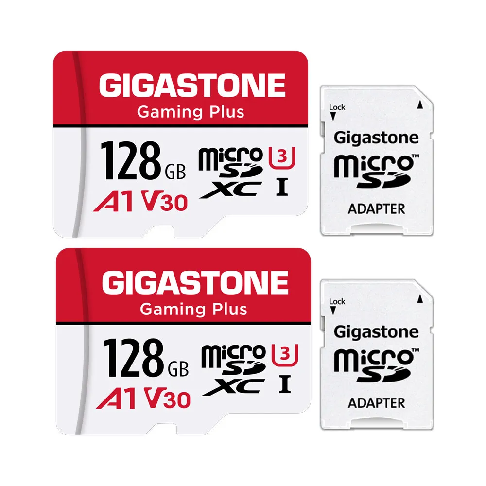 【Gigastone 立達國際】Gaming Plus microSDXC UHS-Ⅰ U3 A1V30 128GB遊戲專用記憶卡-2入組(Switch/GoPro)