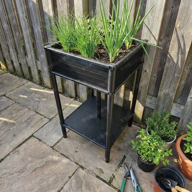 【田園樂】育材正單層單箱架高種植箱45*45cm(DIY組裝種菜箱；可選側板款式、組裝後高度)