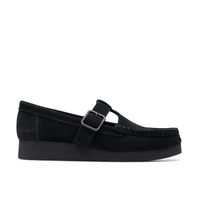 【Clarks】ORIGINALs Wallabee EVO Bar 女款 真皮瑪莉珍袋鼠鞋 (CLF83153R黑色)