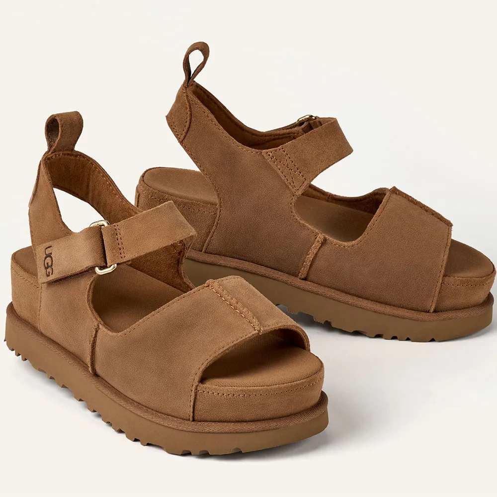 【UGG】涼鞋女鞋 真皮涼鞋 厚底鞋 經典款 Goldenstar Hi 栗子棕 UG1167356CHE