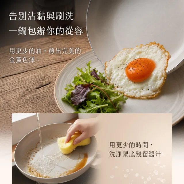 【Fackelmann】暖廚時光系列陶瓷不沾24CM平底鍋(適用電磁爐)