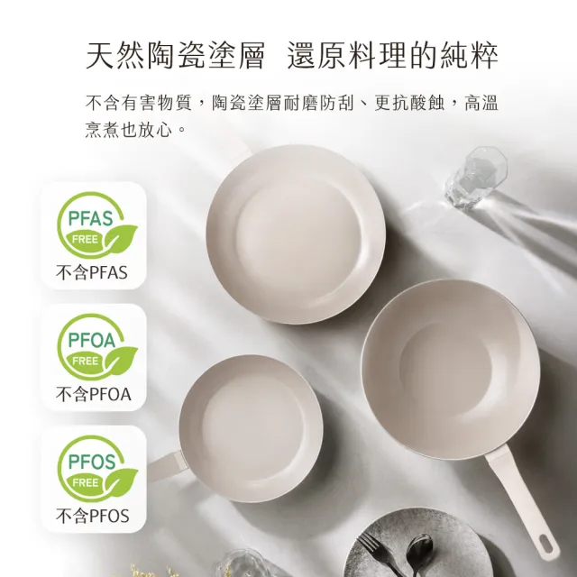 【Fackelmann】暖廚時光系列陶瓷不沾28CM平底鍋(適用電磁爐)