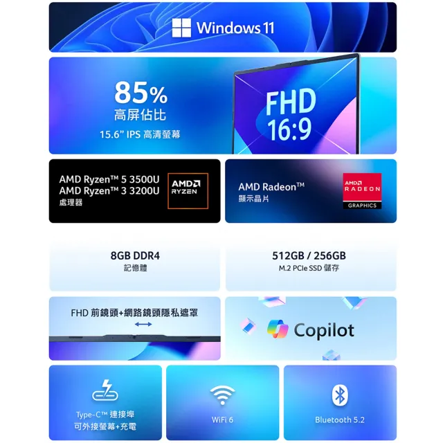 【Acer 宏碁】15.6吋 R3輕薄文書筆電-星際灰(Aspire Lite/AL15-410P-R1UC/R3-3200U/8G/256G/W11)
