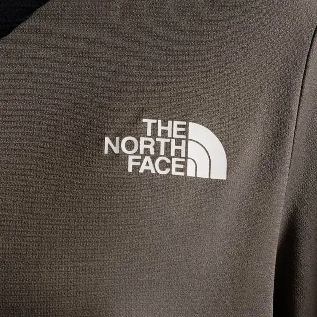 【The North Face】北臉 長袖上衣 男 吸濕排汗 速乾 M 24/7 1/4 ZIP TEE 灰綠 NF0A8KGM21L