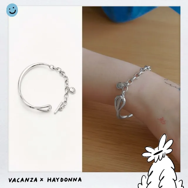 【vacanza】─ Haydonna 系列｜抽象捲線 316L半鐲半鍊 純鋼手鍊 (抗過敏 情人節禮物 生日禮物)