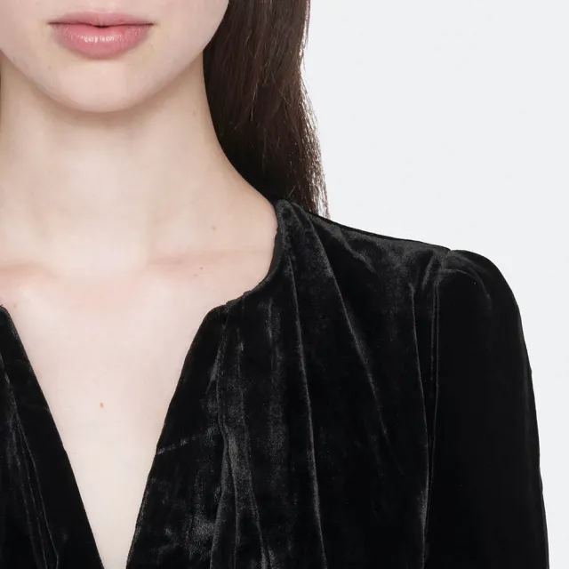 【ALLSAINTS】ENA 絲混紡V領綁帶短洋裝 W255DF(合身版型)