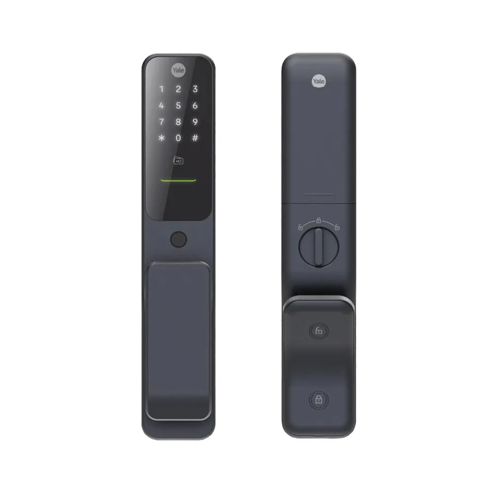 【Yale 耶魯】Yale Hera Pro 午夜灰 四合一 指紋卡片藍芽遠端 智能電子門鎖(原廠公司貨 含基本安裝)