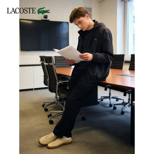 【LACOSTE】男款-都會機能通勤防曬短袖T恤(深灰色)