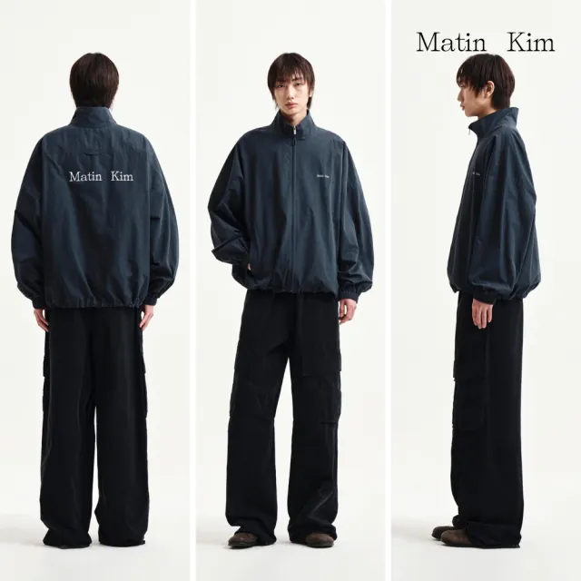 【MATIN KIM】官方旗艦 中性款高領經典LOGO風衣外套(多款任選)