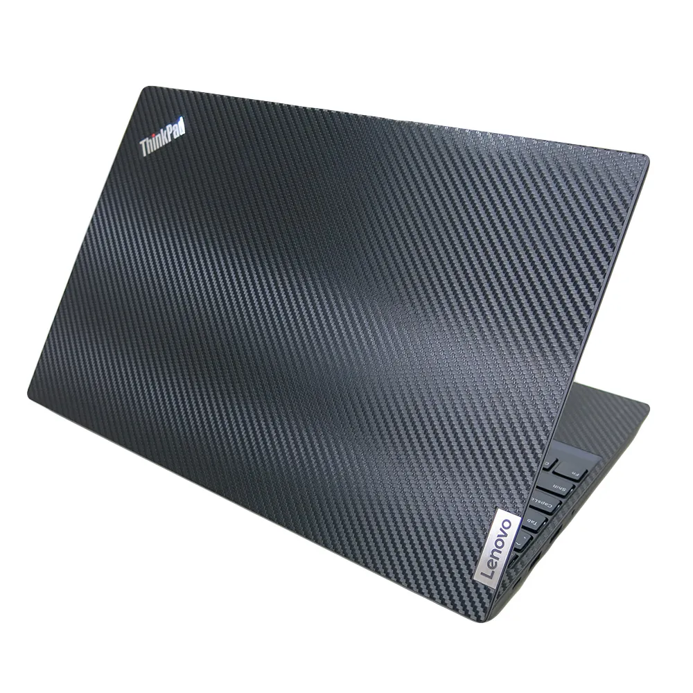 【Ezstick】Lenovo THINKPAD E15 GEN2 黑色卡夢紋機身貼(含上蓋貼、鍵盤週圍貼)