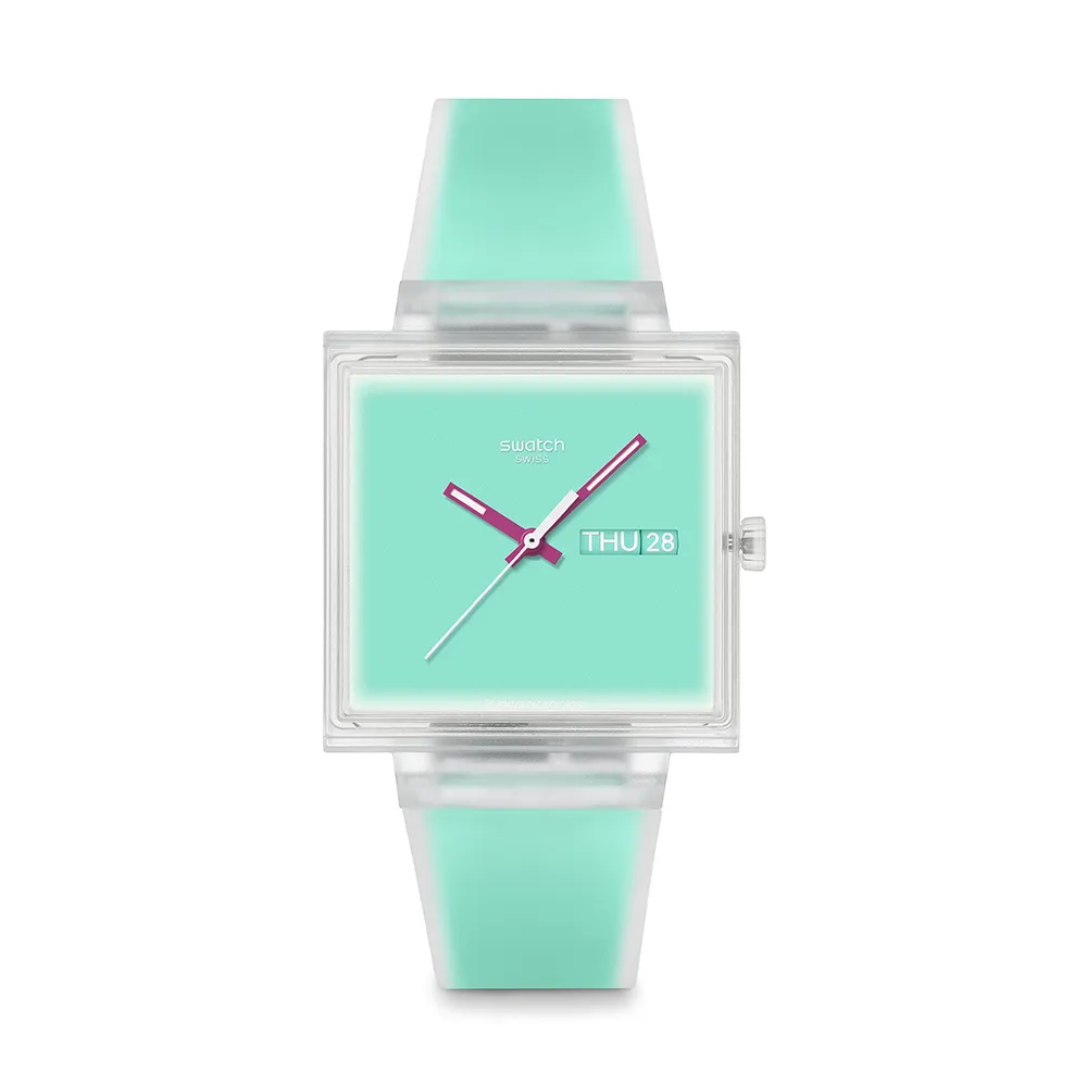 【SWATCH】WHAT IF...SEE THRU MINT? 經典手錶/男錶/女錶/瑞士製造 SO38K702 (42mm)