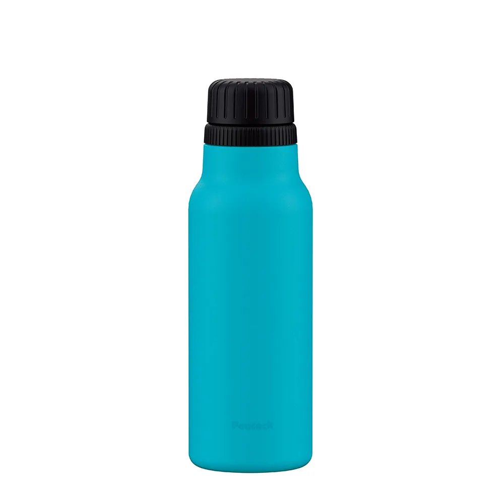 【Peacock 日本孔雀】氣泡水 汽水 碳酸飲料 專用 316不鏽鋼保溫杯600ML-湖水藍(抗菌加工)(保溫瓶)