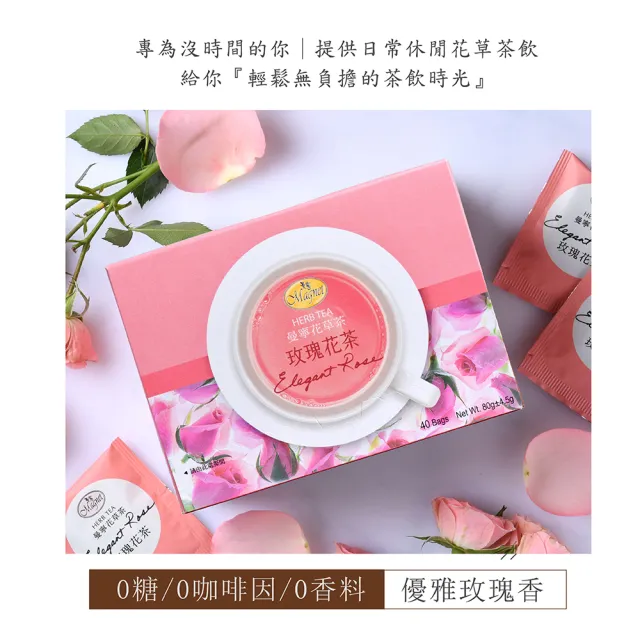 【曼寧】花草茶包量販盒1.5g-2gx40包x5盒 口味任選(玫瑰蜜桃果茶/康福茶/洋甘菊茶/薰衣草茶/輕盈玫瑰茶)