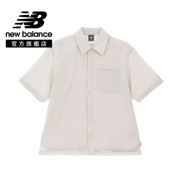 【NEW BALANCE】NB 襯衫短袖上衣_男性_米白/沙色任選_MT62F3L5SST_MT62F3L5TWF (亞版 版型正常)