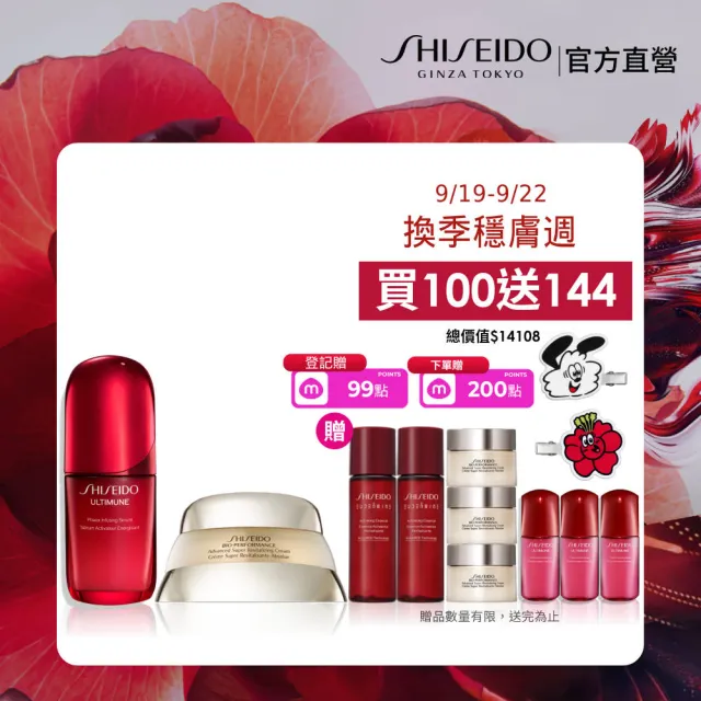 【SHISEIDO 資生堂國際櫃】小紅瓶50mL+百優乳霜50mL(小紅瓶/精華液/保濕/乳霜/晚霜/抗老)