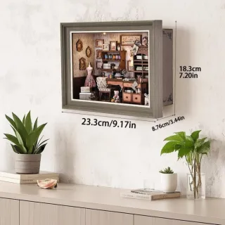 【ArtLife 藝術生活】ZR01 莉莉裁縫店+防塵板+USB供電免電池 (微縮藝術精品 娃娃屋 DIY 交換禮物)