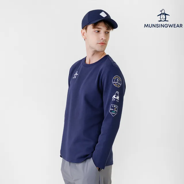 【Munsingwear】企鵝牌 男款深藍色 網路獨家 高爾夫徽章長袖上衣 MGYL2805