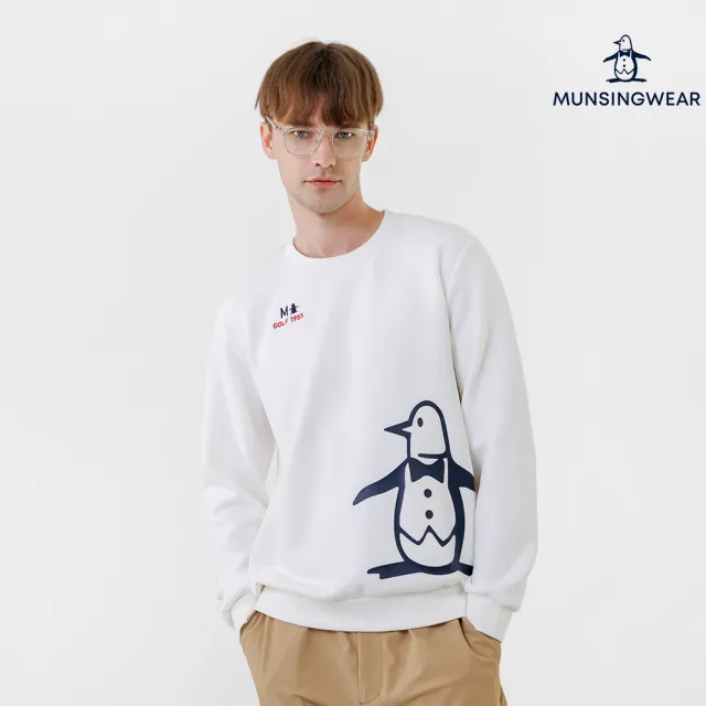 【Munsingwear】企鵝牌 男款白色 網路獨家 經典大企鵝長袖上衣 MGYL2806