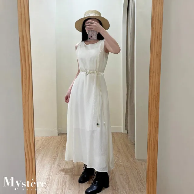 【my stere 我的時尚秘境】雙11 極簡質感棉麻無袖連身長裙 兩色 連身裙 連身洋裝 背心洋裝 背心長裙