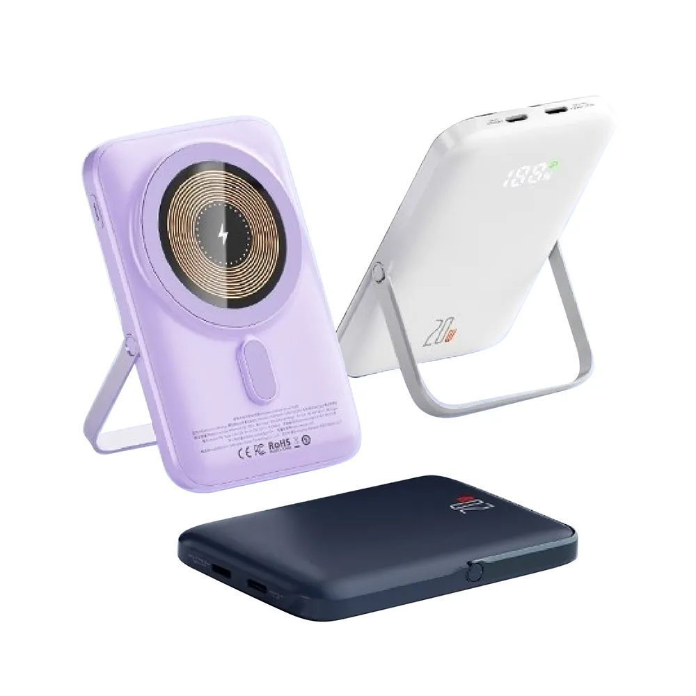【ONAIR】Q15 10000mAh 20W 雙孔輸出 支架式磁吸無線行動電源(無線/磁吸)