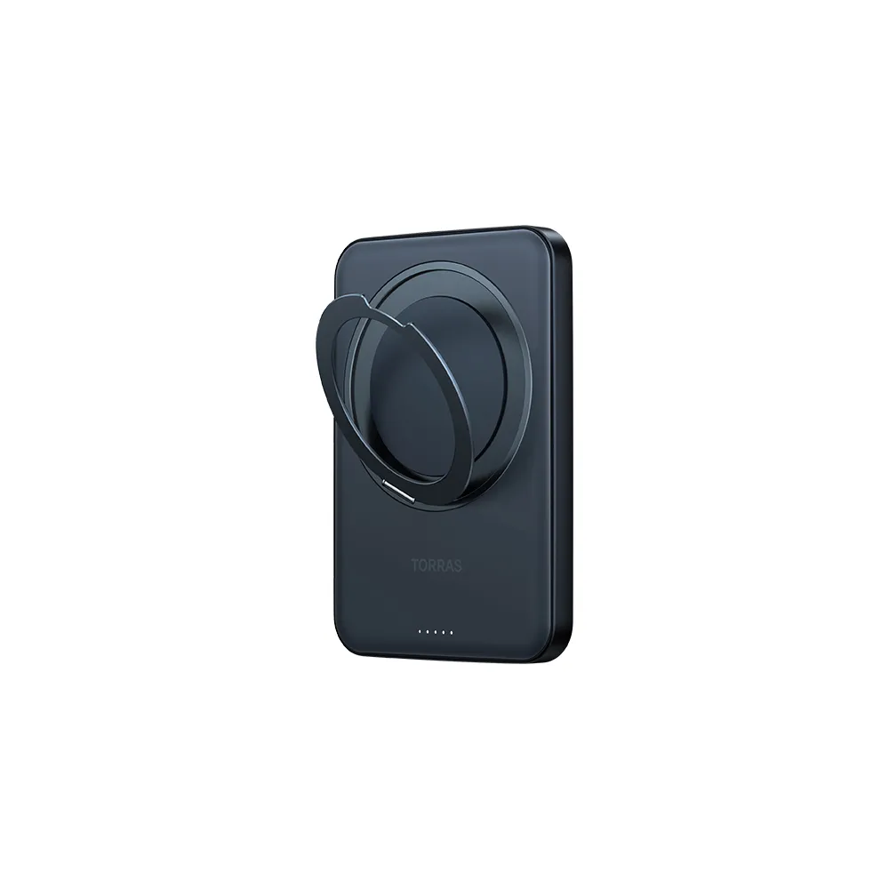 【TORRAS 圖拉斯】Ostand 5000mAh MagSafe超薄磁吸旋轉支架行動電源  15W/具Wh標示(極致輕薄 能架能充)