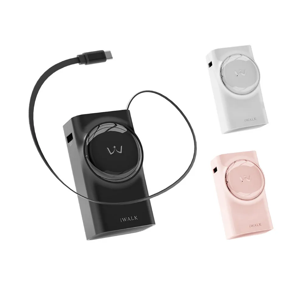 【iWALK】拉拉線 30W 伸縮線行動電源 Lightning款(一機三充/Wh認證/內建伸縮Lightning線)