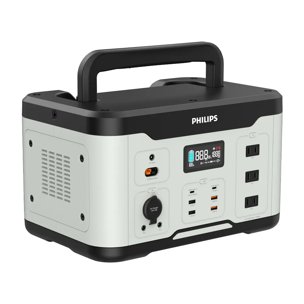 【Philips 飛利浦】1000W 攜帶式儲能行動電源 DLP8092C(UPS不斷電/1073Wh)