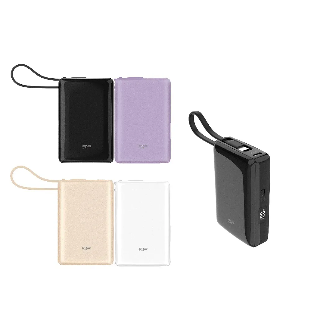 【SP 廣穎】CP10 10000mAh 20W TypeC 自帶充電線雙向快充(小身材大容量/四色可選/有標示Wh)