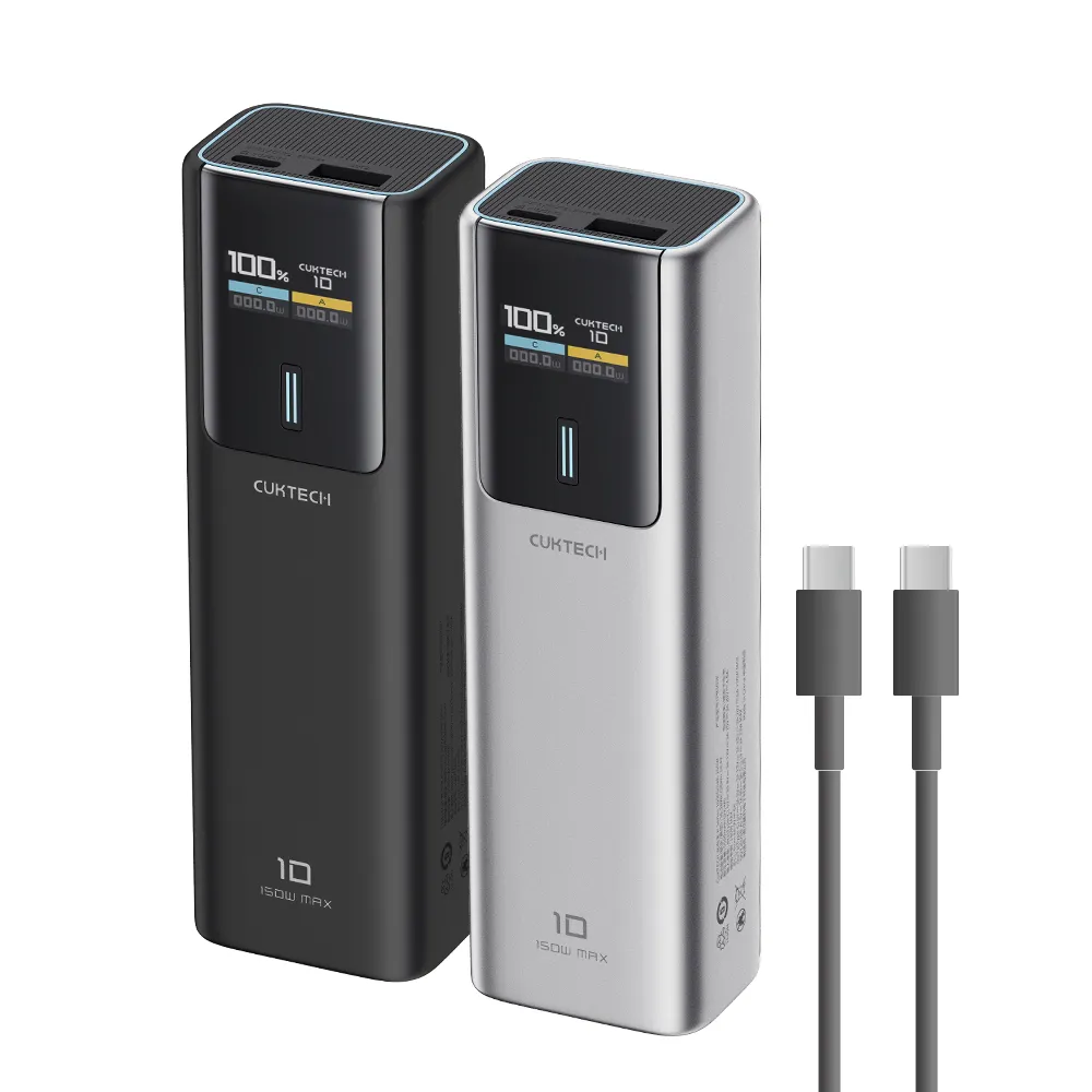 【CUKTECH】10號 10000mAh 150W 36Wh 1C1A 行動電源(PB100P 數顯 可充筆電 大陸3C認證 CCC)