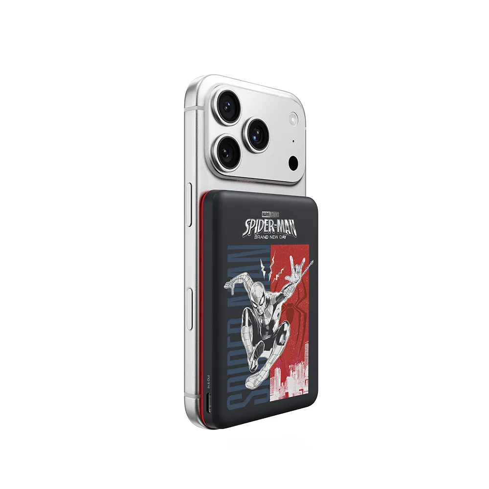 【BELKIN】BoostCharge 輕薄型磁吸式行動電源_迪士尼系列_蜘蛛人_5000mAh(BPD010qcBR-DY)