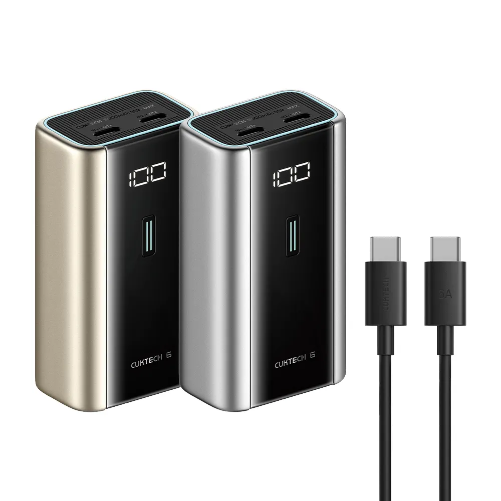 【CUKTECH 酷態科】6000mAh 22.2Wh 55W 迷你型 快充行動電源(6號 PB060 數顯 大陸3C認證 CCC)