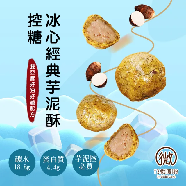 【i3微澱粉】控糖冰心經典芋泥酥禮盒6入x1盒(70g 蛋奶素 月餅 手作)_年菜 年節禮盒