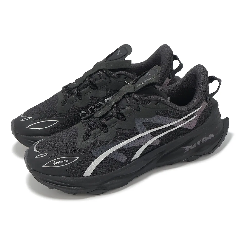 【PUMA】越野跑鞋 Fast-Trac Nitro 3 GTX Wns 女鞋 黑 銀 防水 抓地 戶外 運動鞋(379795-01)