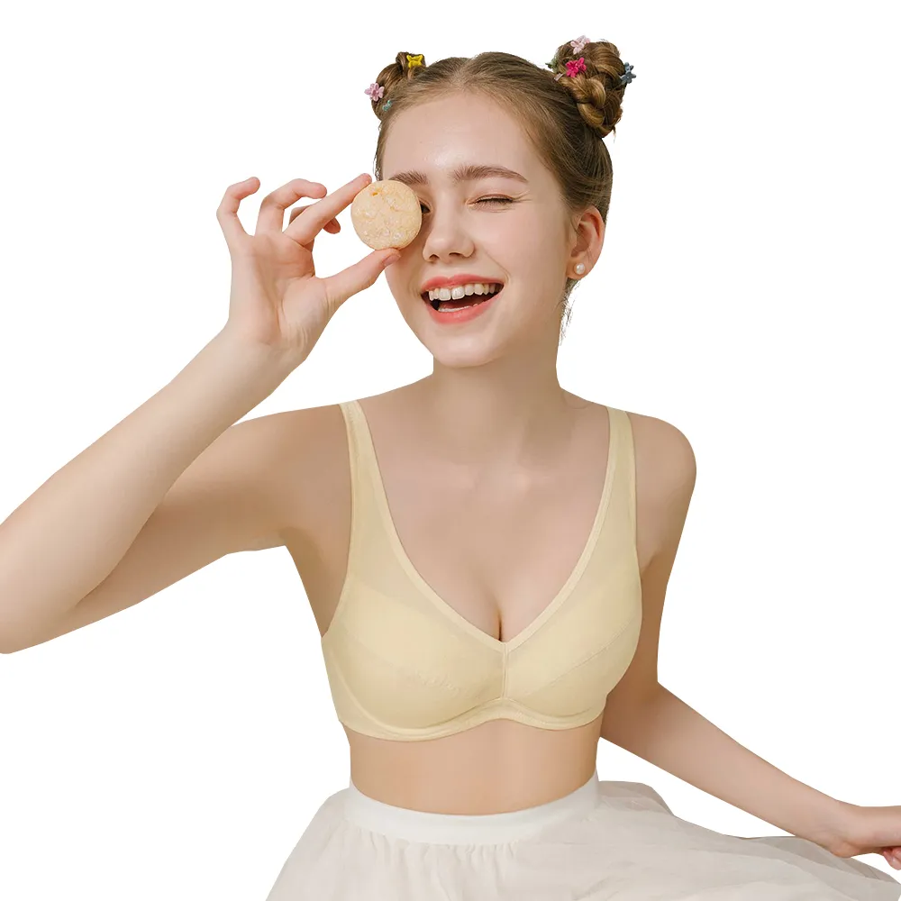【EASY SHOP】Audrey Junior-甜點公主超軟鋼圈少女內衣(奶黃)