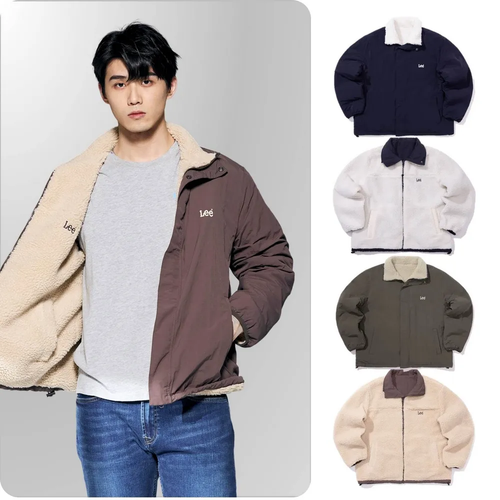 【Lee】出清品-男裝 休閒外套 雙面穿 Sherpa立領外套 共2色 季節性版型(LB313007730 / LB313007742)